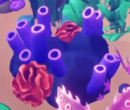 Recorte do trailer: Coral roxo com detalhes avermelhados