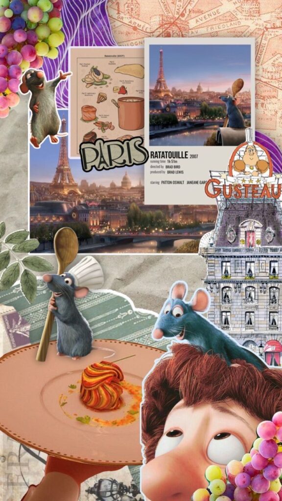 Imagem com varias partes do filme ratarouille